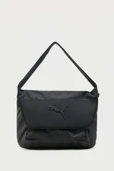 Bolso tipo bandolera Puma Buzz Messenger, color negro, con solapa frontal y el logo de la marca en relieve. Cuenta con una correa ajustable para el hombro.