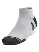 Medias deportivas de corte bajo, color gris con detalles en negro en la puntera y el talón. Diseñadas con tejido técnico transpirable, soporte para el arco del pie y amortiguación media para mayor comodidad durante el entrenamiento.