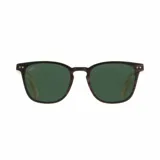 Lentes de sol con montura de madera color marrón y lentes verdes.