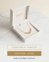 Collar de acero con baño de oro, con diseño en V compuesto por pequeñas circonias engarzadas en forma de marquise.