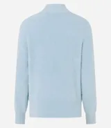 Suéter de poliamida afelpada color borgoña, con cuello alto y mangas largas.