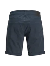 Short chino de jean regular fit color azul marino con efecto lavado, de diseño clásico y versátil con botamanga revirada.