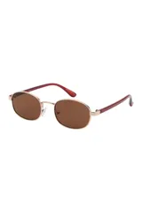 Lentes de sol Dijon con armazón metálico dorado y formato ovalado.