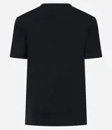 Blusa básica de viscosa color bordó, de corte ajustado, con cuello redondo y mangas cortas.