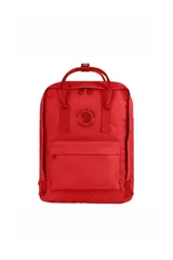 Mochila Fjallraven Re-Kånken Mini color rojo, hecha de poliéster reciclado de botellas de plástico.