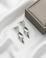Caravanas colgantes de plata 925 con diseño de racimo texturizado.