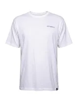 Remera O'Neill color blanco de manga corta, cuello redondo y calce holgado, con estampa pequeña del logo de la marca en el pecho.