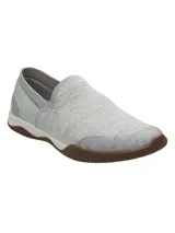 Sneaker slip-on de tejido transpirable en color gris, con diseño ergonómico, entresuela de EVA para amortiguación y suela de goma con tracción.