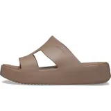 Sandalias de plataforma Crocs modelo Getaway Platform H-Strap, color negro, con diseño de tiras en forma de H y suela elevada.