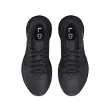 Championes de básquet Under Armour modelo Lockdown, color negro con detalles en dorado y suela blanca. Presentan el logo de la marca en el lateral y una estructura resistente para el juego.
