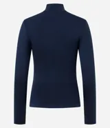 Campera deportiva Get Over de corte ajustado, color marrón, confeccionada en poliamida y elastano con textura acanalada, cuello alto y cierre frontal por cremallera.
