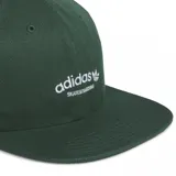 Gorra Adidas Skateboarding color verde oscuro con logo Adidas Skateboarding bordado en blanco en el frente.