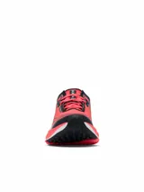 Championes de trail running Columbia Konos Speed Trail At Omni-Max, modelo ultraligero con diseño degradado en tonos fucsia, negro y verde turquesa, entresuela blanca y suela con tracción especializada.