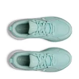 Championes de running Under Armour modelo Assert 11, color verde menta, con tecnología de amortiguación Charged Cushioning en la entresuela blanca y logo de la marca en el lateral.