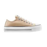 Championes Converse Chuck Taylor All Star Lift Platform, color beige con plataforma blanca y detalles en negro.