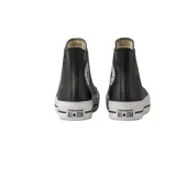 Zapatillas Converse Chuck Taylor All Star de caña alta, color negro, con plataforma blanca y cordones blancos.