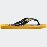 Ojotas Havaianas con diseño estampado de Los Simpson, presentando a Krusty el payaso y Bart Simpson con estilo graffiti. Poseen tiras blancas anchas con el logo de la marca en relieve y base de color turquesa.