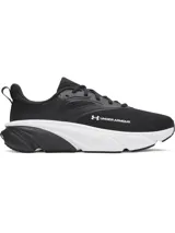 Championes de running Under Armour Rogue 6, color negro con suela blanca y negra. Confeccionados con malla ligera y transpirable, superposiciones de TPU en el mediopié y amortiguación Charged+ en la mediasuela.