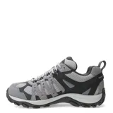 Calzado de trekking Merrell Accentor 3 WP, modelo impermeable para mujer, color gris con detalles en negro y suela dentada para mayor tracción.