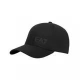 Gorra Armani Exchange modelo Train Core color negro, con visera curva y logo EA7 Emporio Armani estampado en relieve en el frente.