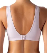 Soutien cruzado blanco de microfibra sin aro, ideal para maternidad.