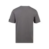 Remera roja de manga corta con estampa frontal de Transformers y logo de Caterpillar.