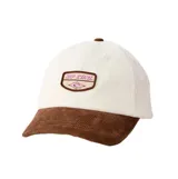Gorra de pana Rip Curl modelo Icons Cord, de diseño bicolor con corona en color beige y visera marrón. Cuenta con un parche frontal bordado con el logo de la marca.