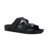 Sandalias de hombre Quiksilver modelo Malibu, color negro, con dos tiras ajustables con hebilla y plantilla anatómica.