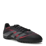 Championes de fútbol 5 Adidas Predator Club TF, unisex, color negro con detalles en gris y rojo.