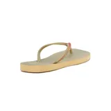 Chanclas Tropical Brasil color dorado con base color arena y tira con brillos.
