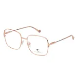 Armazón de anteojos Teresa Calandra modelo C44M, con diseño geométrico de metal en color oro rosado.