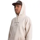 Canguro de abrigo Volcom de corte holgado color beige, con capucha con cordón ajustable, bolsillo tipo canguro y logo bordado en el pecho.