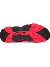 Championes de entrenamiento Under Armour modelo Halo Trainer, color rojo vibrante. Presentan tecnología de amortiguación UA HOVR reactiva, parte superior ligera con perforaciones para ventilación, estabilizador de tobillo y contrafuerte externo en el talón para mayor soporte y estabilidad.