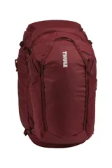 Mochila de viaje Thule Landmark de 70L, color bordó, con diseño ergonómico para mujer. Incluye mochila desmontable de 20L, compartimento SafeZone para objetos de valor, sistema de seguridad LoopLocks y cubierta protectora para el panel trasero.