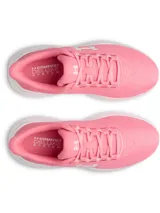 Championes de running Under Armour modelo Phade RN 3, color rosado con suela blanca y logo lateral en blanco. Confeccionados en malla ligera y transpirable, con entresuela de amortiguación EVA y suela de goma resistente.