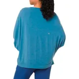 Remera deportiva Asics negra de corte holgado, mangas cortas amplias y dobladillo trasero más largo.