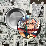 Pin metálico con la imagen de Tanjiro Kamado, personaje del anime Kimetsu no Yaiba.