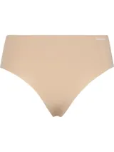 Colaless de talle alto Calvin Klein, confeccionada en microfibra elástica con acabado sin costuras para un efecto invisible bajo la ropa. Presenta un diseño minimalista con el logo de la marca estampado en la parte superior.