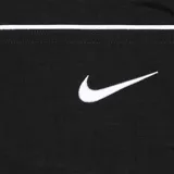 Campera con capucha Supreme x Nike de nylon en color negro, con cierre frontal completo, detalles de líneas blancas en el pecho y mangas, y el logo de Nike bordado en el pecho.