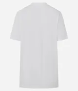 Remera de algodón color blanco, con cuello redondo y mangas cortas. Presenta un estampado frontal estilo universitario con el texto 'University of Cuties' y un oso en el centro.