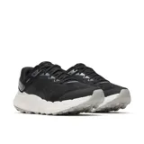 Championes de trail running Merrell modelo Antora 4, color negro con detalles en blanco y gris. Presentan diseño de malla transpirable, refuerzos sintéticos y entresuela amortiguada.