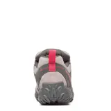 Championes de trekking Merrell Accentor 3 Wp, color gris cemento con detalles en fucsia, confeccionados con malla transpirable y refuerzos sintéticos.