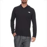 Buzo negro con capucha de The North Face, modelo Wander Sun Hoodie. Confeccionado en tejido de doble punto con tecnología FlashDry™ y protección UPF 40+.