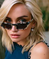 Aros colgantes plateados con forma de estrella de 17mm y un pequeño cristal azul en la parte superior.