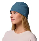 Gorro tipo beanie de polar color azul, con tecnología termorreflectante Omni-Heat y logo de la marca bordado en el frente.