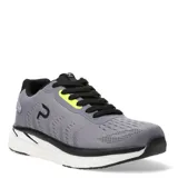 Championes deportivos Push de color negro, confeccionados en tejido de malla transpirable con detalles en gris. Presentan cierre mediante cordones, suela con amortiguación y logo de la marca en el lateral y la lengüeta.