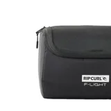 Neceser negro Rip Curl modelo F-Light Toiletry Icons con logo estampado en blanco. Cuenta con cierre superior y asa lateral. Ideal para viaje.