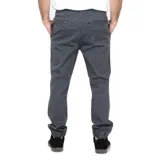 Pantalón jogger gris con cintura elástica ajustable con cordón, bolsillos laterales y puños elásticos.