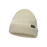 Gorro de lana Converse unisex, color crema, con etiqueta negra con el logo de la marca en el borde.