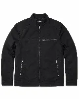 Campera de efecto gamuza con cierre frontal, cuello mao y bolsillos con cierre en el pecho y laterales. Presenta un diseño de corte regular con textura suave.